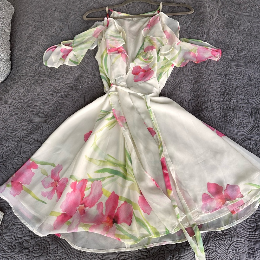 Yumi Kim Floral Wrap Dress - Pink and Green